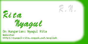 rita nyagul business card